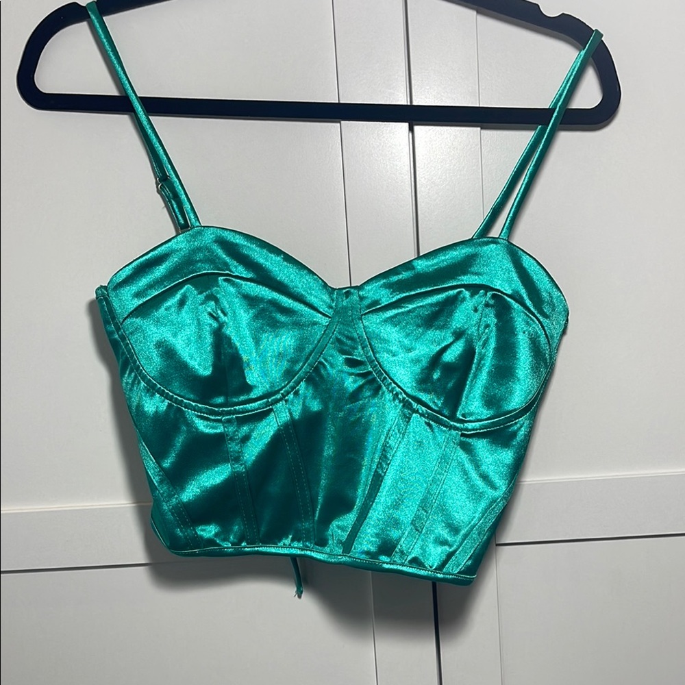 Mixed Threads Teal Crop Top